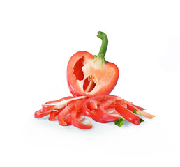 bell  pepper onthe  white back ground