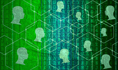 Molecule and communication background. Concept of teamwork