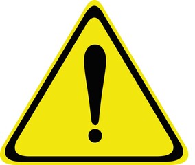 Vector illustration of traffic sign with exclamation mark