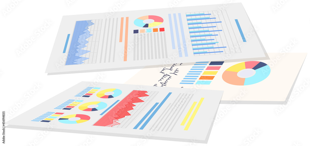 Poster visualize with business analytics. work with statistical data analysis, changing indicators. analyze