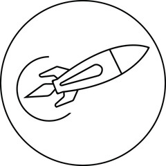 Rocket Startup liner icon vector 