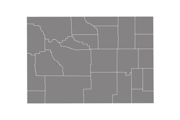 Gray blank vector Wyoming of America map. Isolated on white background.