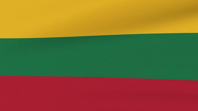 Loop Waving Flag Lithuania Land 3D Closeup