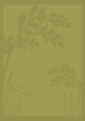 Template, background, background for any inscription, announcement, invitation. Using autumn paraphernalia, leaves, branches, grass