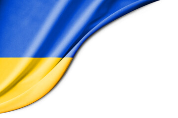 Ukraine flag. 3d illustration. with white background space for text