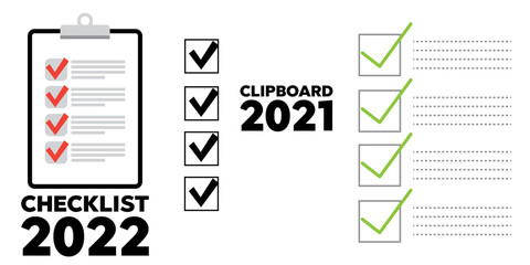 Clipboard checklist flat design. Check list vector illustration