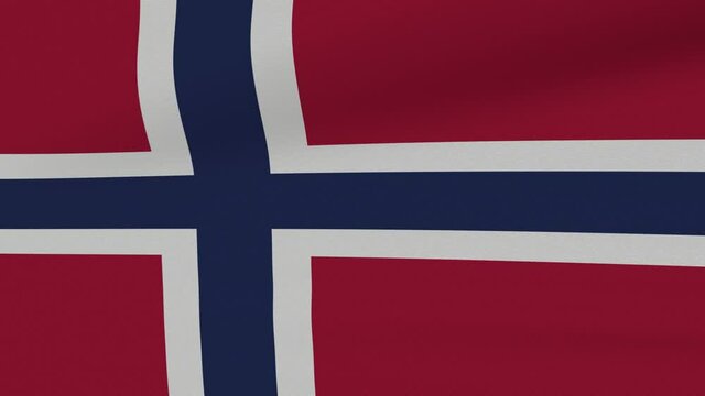 Loop Waving Flag Norway Land 3D Closeup