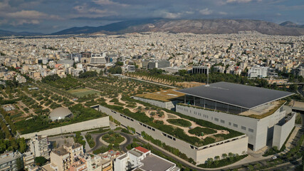 Aerial photo of famous Cultural Centre and Foundation of Stavros Niarhos in Faliro or Phaliro area,...