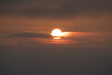 sun behind the clouds