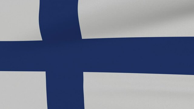 Loop Waving Flag Finland Land 3D Closeup