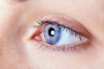 Beautiful woman blue eye. Macro eye