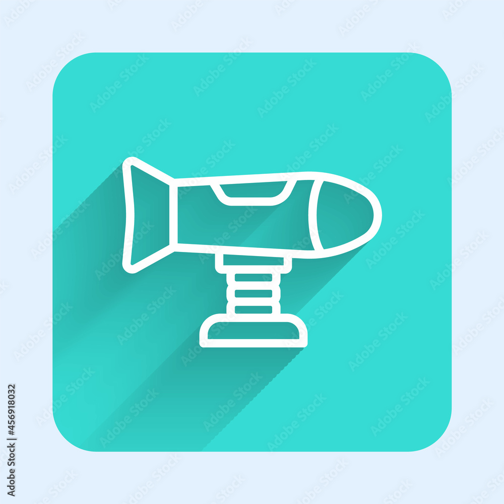 Aufkleber white line swing plane on the playground icon isolated with long shadow background. childrens carous