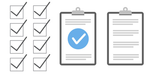 Clipboard checklist flat design. Check list vector illustration