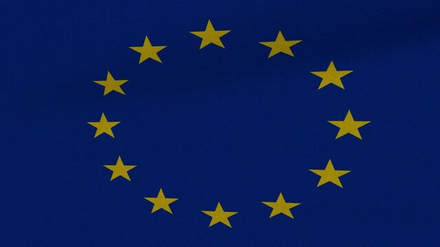 Loop Waving Flag European Union 3D Closeup