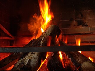 fire in the fireplace