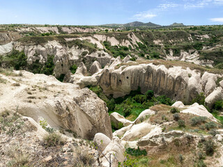 Valley landscape in Cappadocia, Turkey