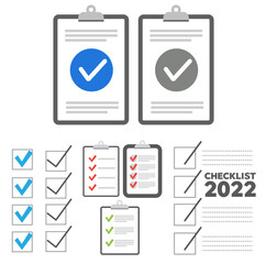 Clipboard checklist flat design. Check list vector illustration