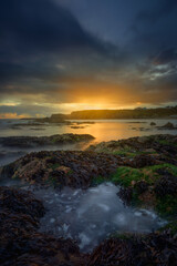 Annestown Beach monochome image on the Cooper Coast of Waterford, Ireland
