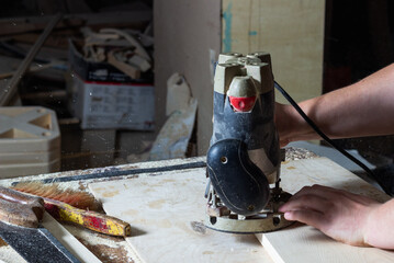 hands of a person working in a workshop