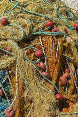 a pile of fishing nets