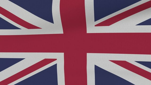 Loop Waving Flag United Kingdom Land 3D Closeup