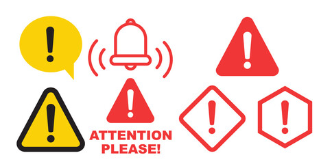 Danger sign flat design. Caution error icon.