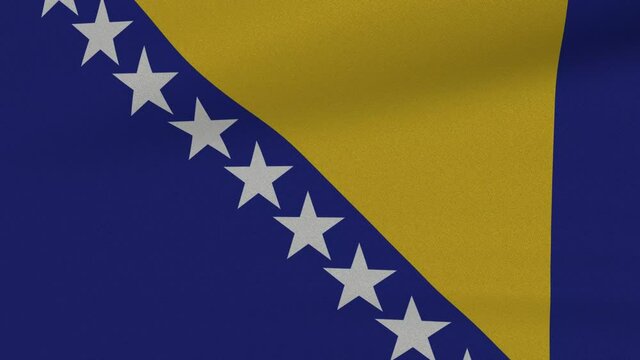 Loop Waving Flag Bosnia and Herzegovina Land 3D Closeup