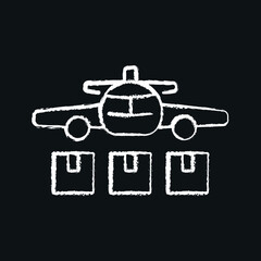 Fototapeta premium Parcel tracking chalk icon. Vector isolated black illustration