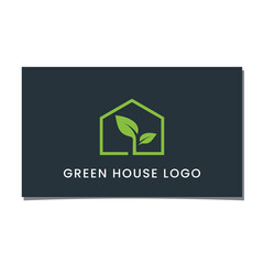GREEN HOUSE LOGO DESIGN VECTOR