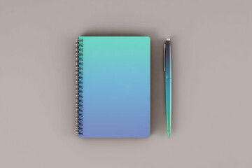 Notebook mockup on soft color background