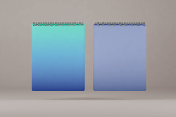 Notebooks mockup on soft color background