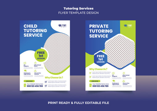 Tutoring Service Flyer, Online Tutoring Flyer, Home Tutor Flyer, Teaching Online, After School Flyer Template Or Poster Leaflet Design