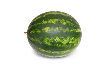 Watermelon with shadow whole isolated on white background. Image for catalog and advertising market shop.
