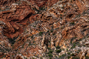 Contorted rock formations in the Swartberg pass near Prince Albert in South Africa