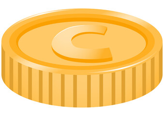 Cの文字が刻印されたコインのイラスト