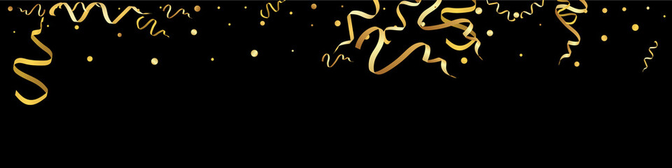 Yellow Streamer Flying Vector Black Panoramic