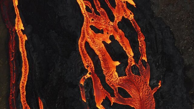 Epice lava forks flowing downhill - top down - part 1