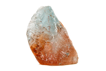 Macro mineral stone Topaz on a white background