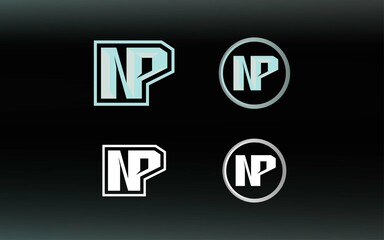 Initials NP logo with a bright color is suitable for E sports teams and others