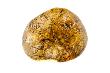 Macro mineral stone Quartz aquarium on a white background