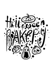 The bakery is baking a gingerbread for Halloween. Vector image.