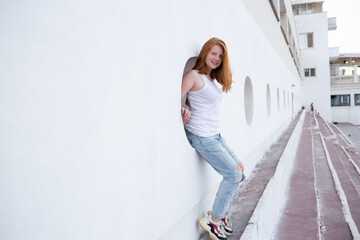 portrait of a teenage girl with red hair