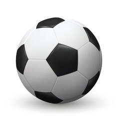 Realistic soccer ball or football ball illustration on white background. Equipment for sport or summer play outdoor. Image JPG