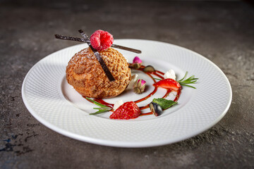 dessert shortbread cookies with berries on a plate