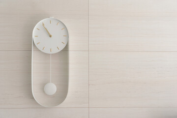 clock on wood.