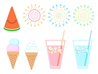 夏っぽいシンプル素材のセット