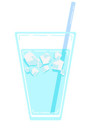 青色ドリンクのシンプルなイラスト