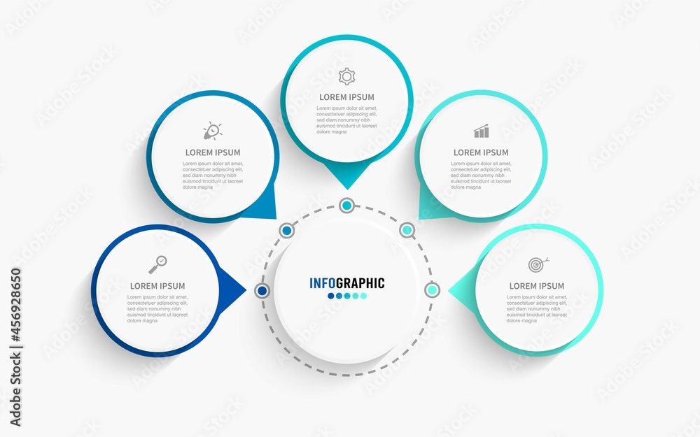 Wall mural business data visualization. process chart. abstract elements of graph, diagram with steps, options,