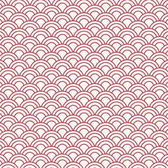 Japanese wave pattern, Japanese style red and white circles ornate pattern background, Japanese wave pattern wallpaper, Red and white Japanese wave pattern wallpaper