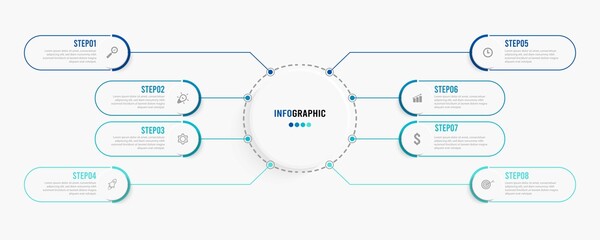 Business data visualization. Process chart. Abstract elements of graph, diagram with steps, options, parts or processes. Vector business template for presentation. Creative concept for infographic.